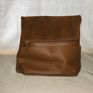 Faux Brown Leather Backpack